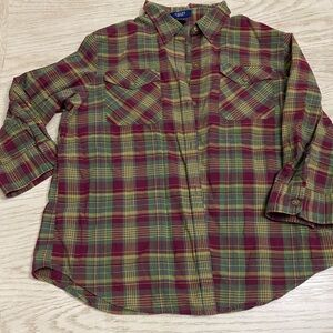 Chaps Multicolor Plaid Cotton Shirt
